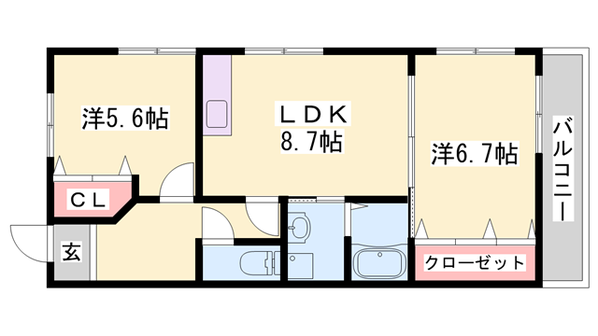 大蔵谷駅 徒歩9分 2階の物件間取画像